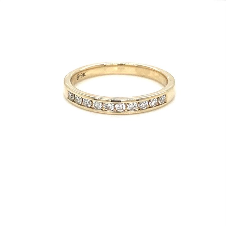 9ct Yellow Gold Channel Set Diamond Ring 0.25ct