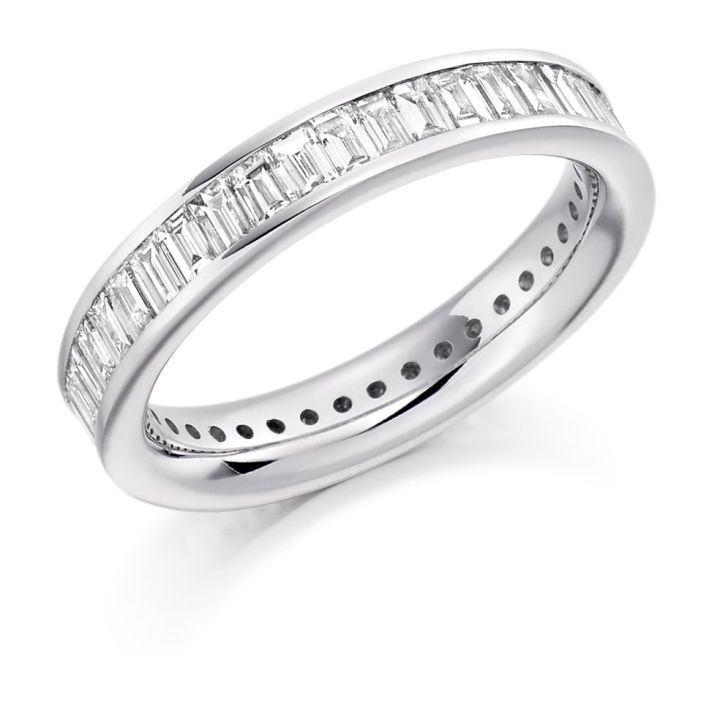 18ct White Gold Baguette Diamond Full Eternity Ring