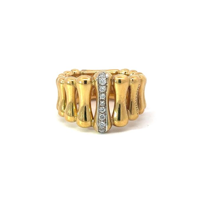 Chimento 18ct Yellow Gold Bamboo Diamond Ring