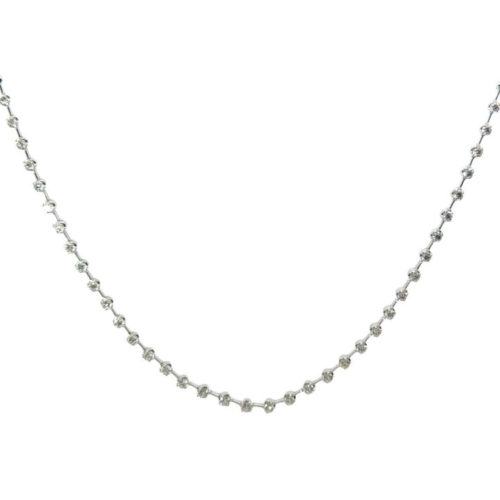 18ct White Gold Diamond Line Necklace