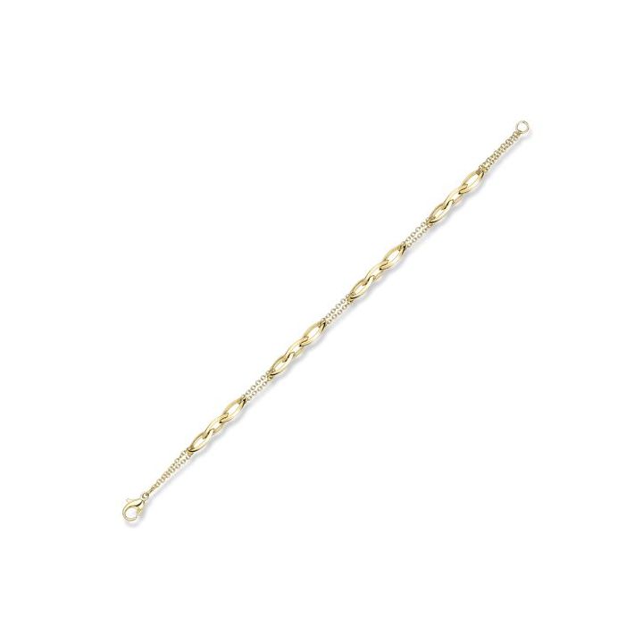 9ct Yellow Gold Marquise & Chain Bracelet