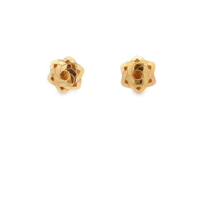 9ct Yellow Gold Overlapping Star Stud Earrings