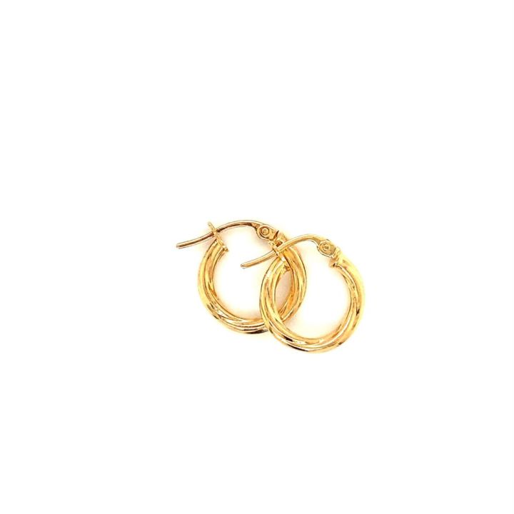 9ct Yellow Gold Small Twisted Hoop Earrings