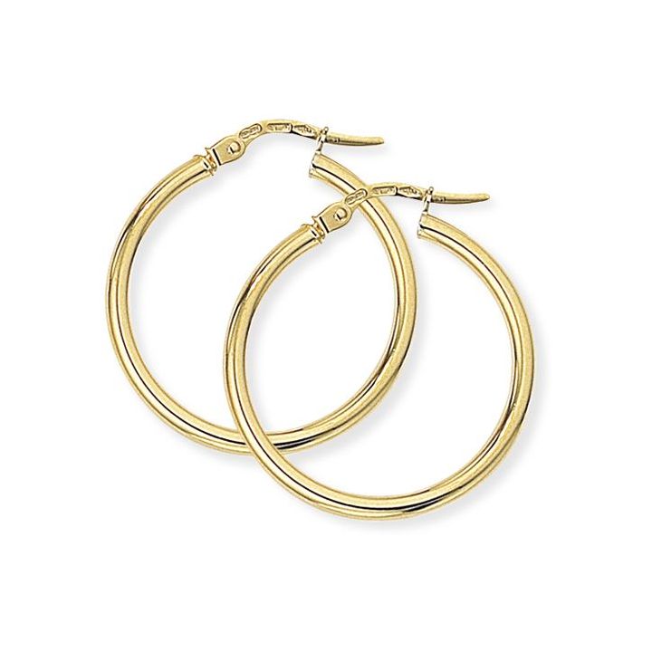 9ct Yellow Gold Classic Hoop Earrings