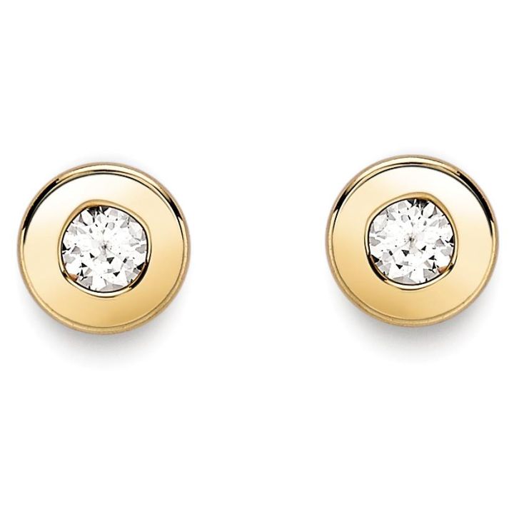 9ct Yellow Gold Cubic Zirconia Stud Earrings