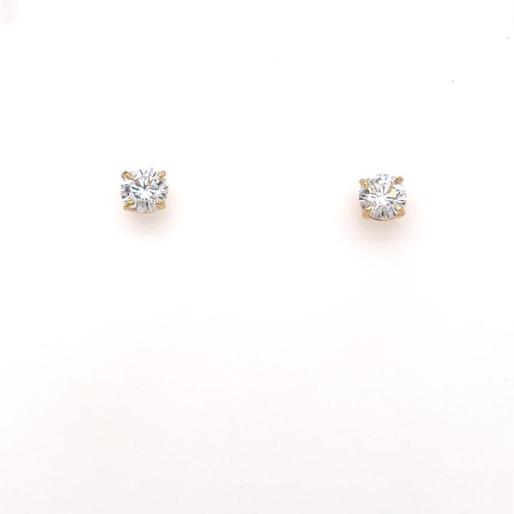 9ct Yellow Gold Cubic Zirconia Stud Earrings