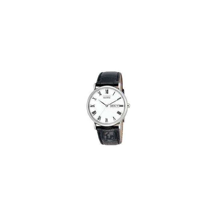 Citizen Stiletto Black Leather Mens Watch