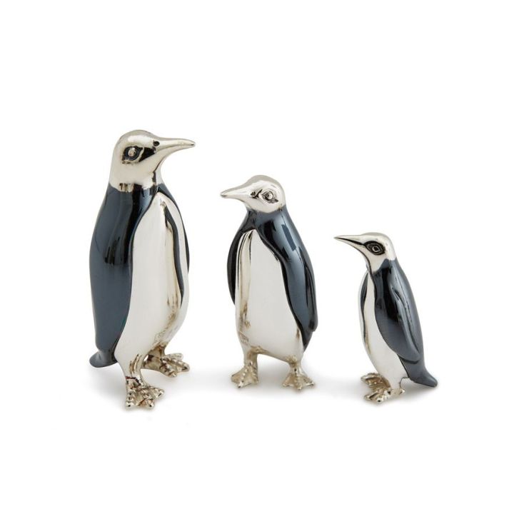 Saturno Sterling Silver Oxidised Medium Penguin