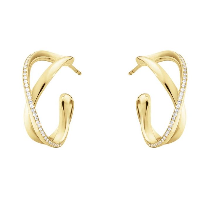 Georg Jensen Yellow Gold Infinity Earrings