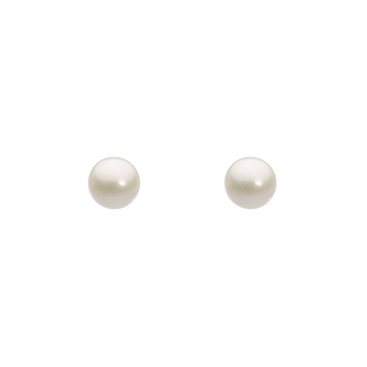 Dew Silver Freshwater Pearl Stud Earrings