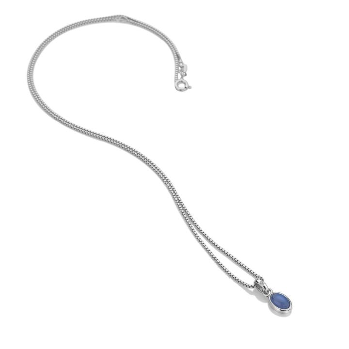 Hot Diamonds September Blue Agate Pendant