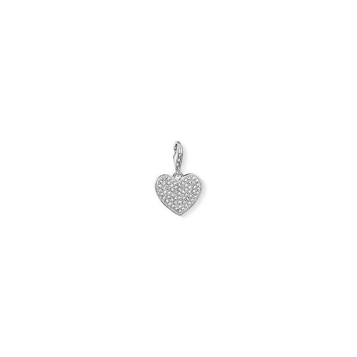 Thomas Sabo Sterling Silver Pave Heart Charm