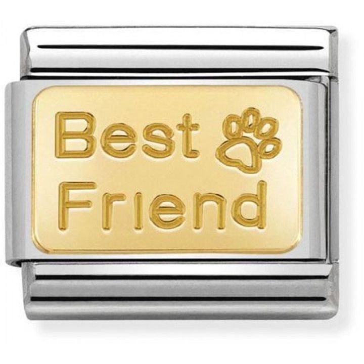 Nomination Classic 18ct Gold Best Friend Paw Print Charm