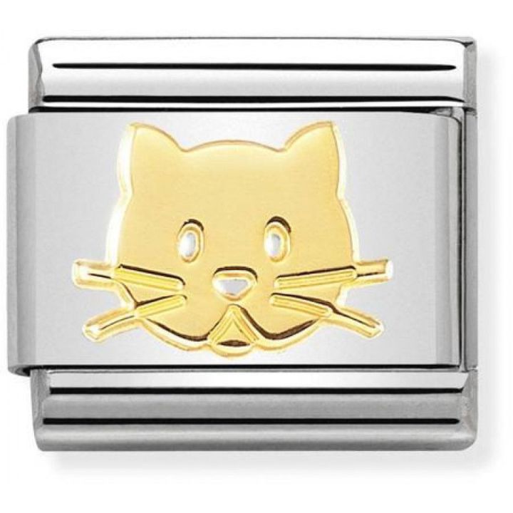 Nomination Classic 18ct Gold Cat Charm