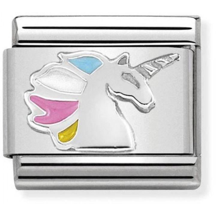 Nomination Classic Silver And Enamel Unicorn Charm