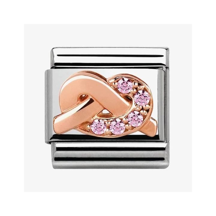 Nomination Classic Rose Gold Pink Knot Charm