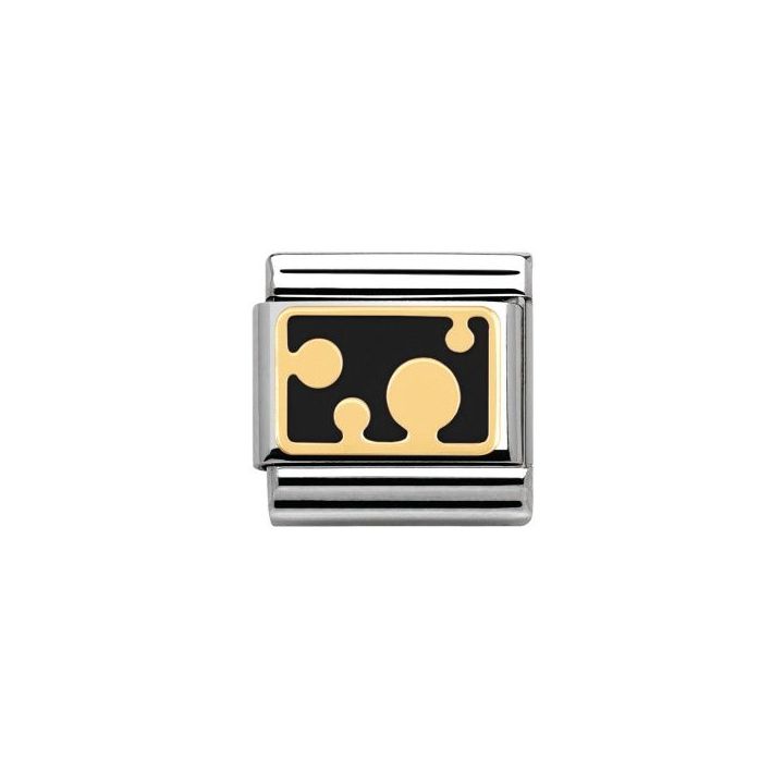 Classic Black Gold Spot Pois Charm