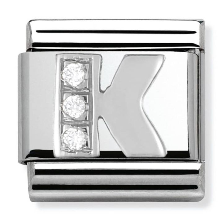 Nomination Silvershine Initial K Charm