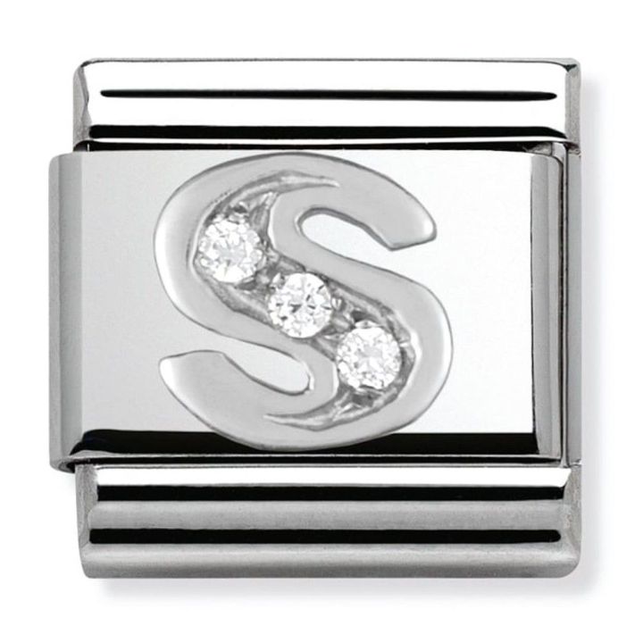 Nomination Steel Silvershine Initial S Charm