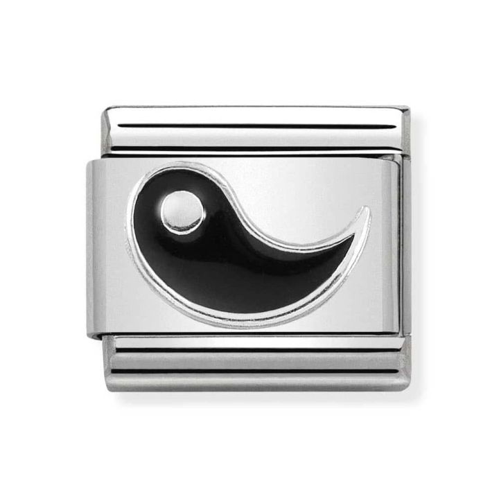 Nomination Steel, Silver & Enamel YIN Charm.