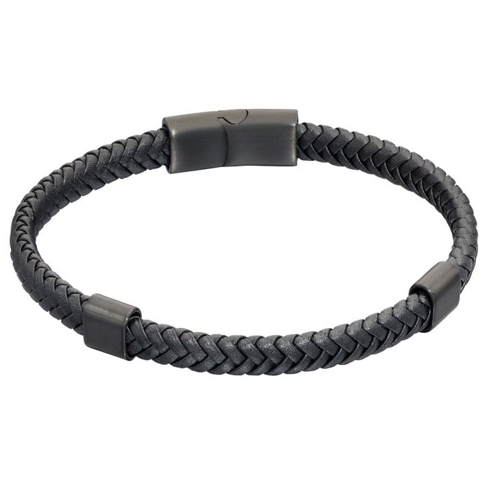 Fred Bennett Black Leather Bracelet