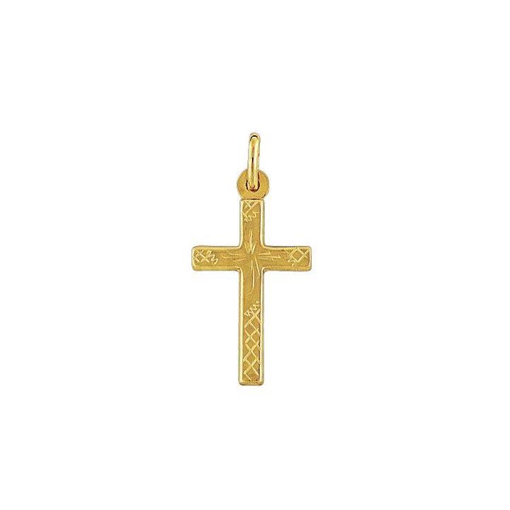 9ct Yellow Gold Embossed Cross