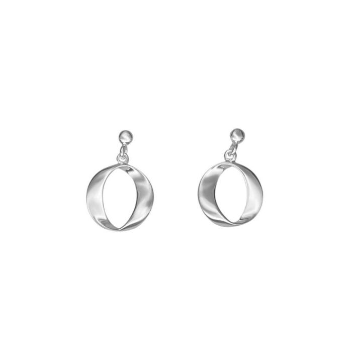 Lumi Silver Open Circle Drop Earrings