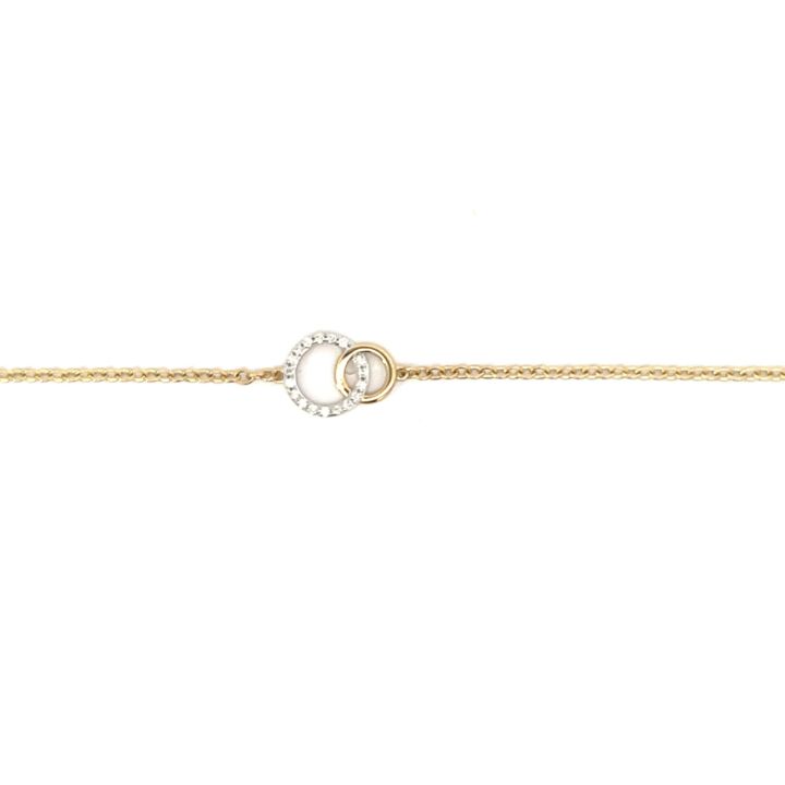 9ct Yellow Gold Diamond Interlocking Circle Bracelet