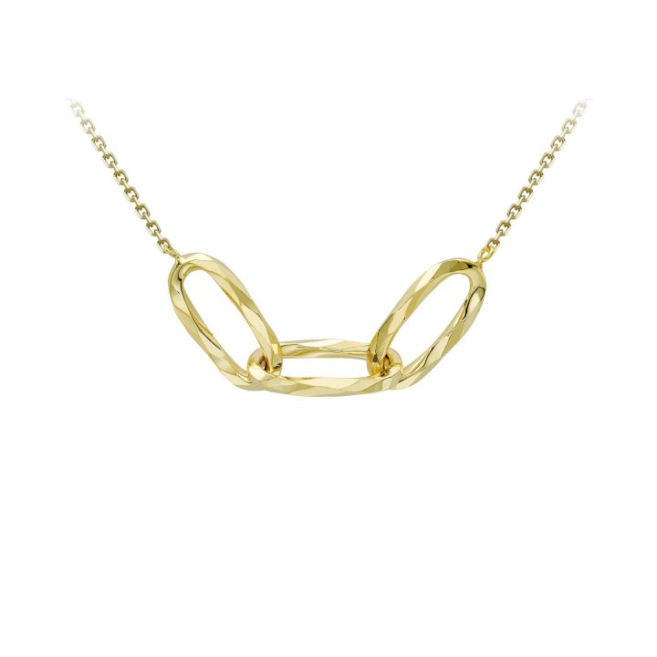 9ct Yellow Gold Interlocking Ovals Necklace