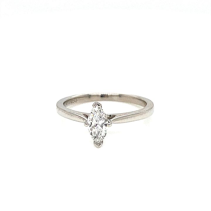 Platinum Solitaire Marquise Diamond Ring