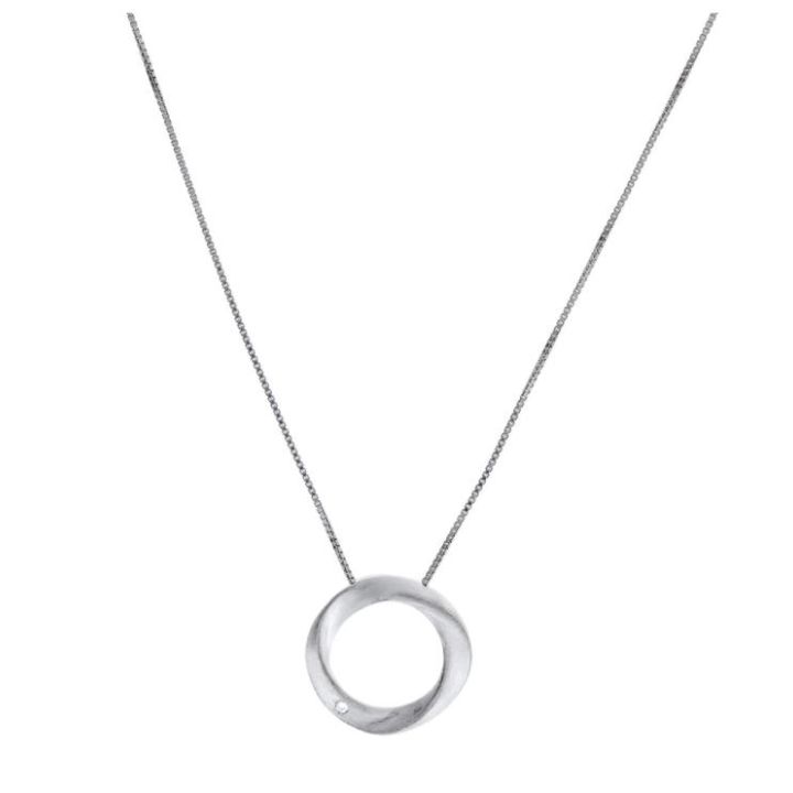 Azendi Twisting Circle Diamond Pendant