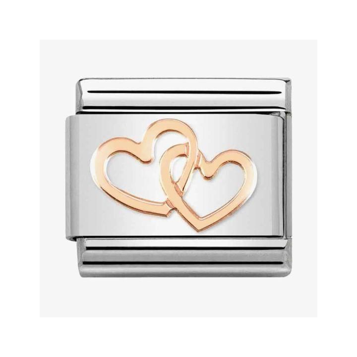 Nomination Classic Rose Gold Interlocking Hearts Charm