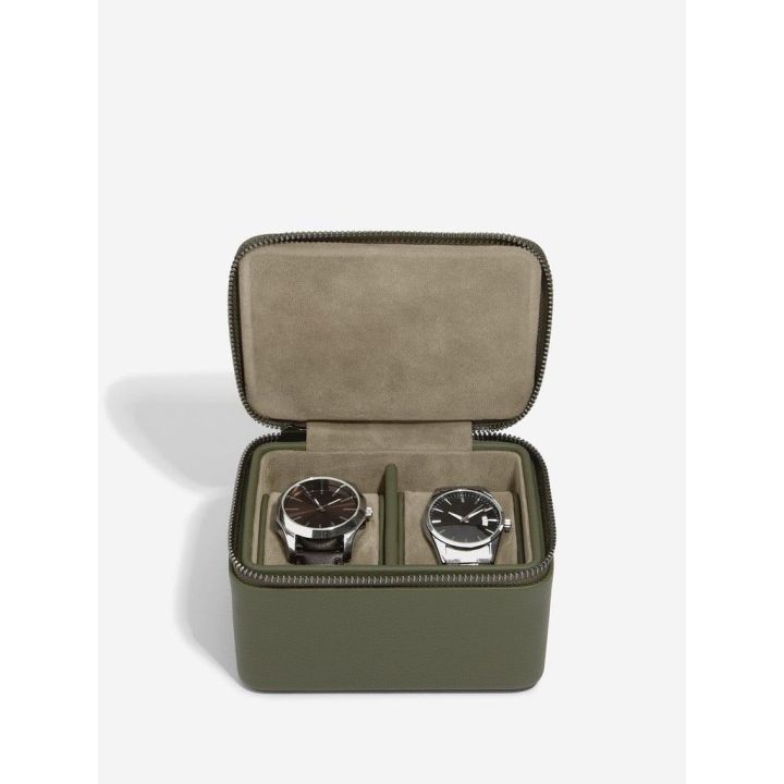 Stackers Olive Green Double Watch Box