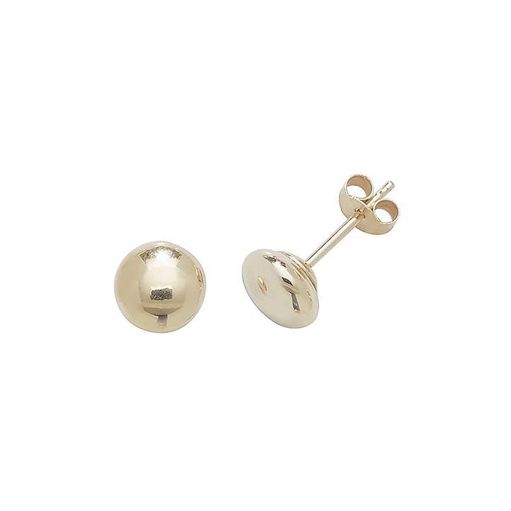 9ct Yellow Gold 5mm Button Stud Earrings