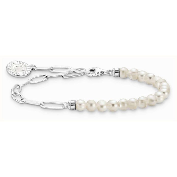 Thomas Sabo Charm Bracelet With White Pearls