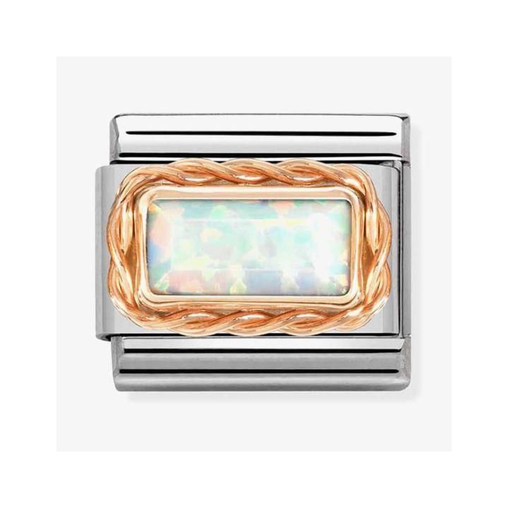 Nomination Classic Rose Gold White Opal Charm