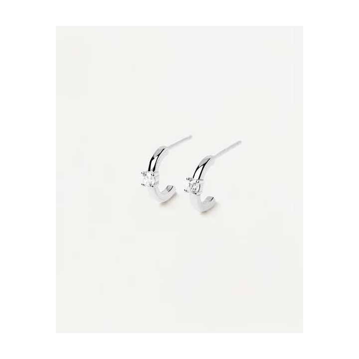 PDPAOLA Silver Solitary Earrings
