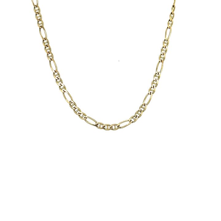 Pre Owned 9ct Yellow Gold Figaro Anchor Chain 45cm