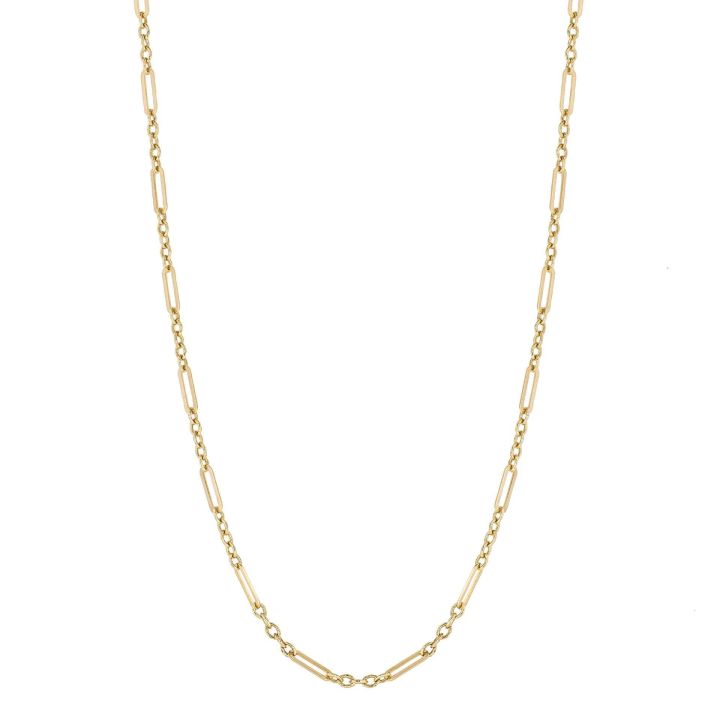 9ct Yellow Gold Small Elongated Link Necklace