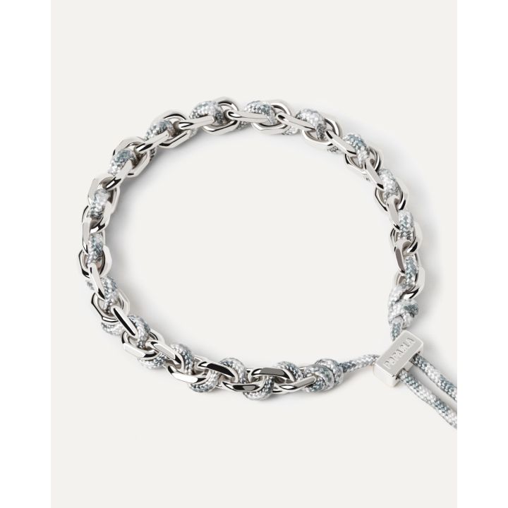 PDPAOLA Silver Sky Rope & Chain Bracelet