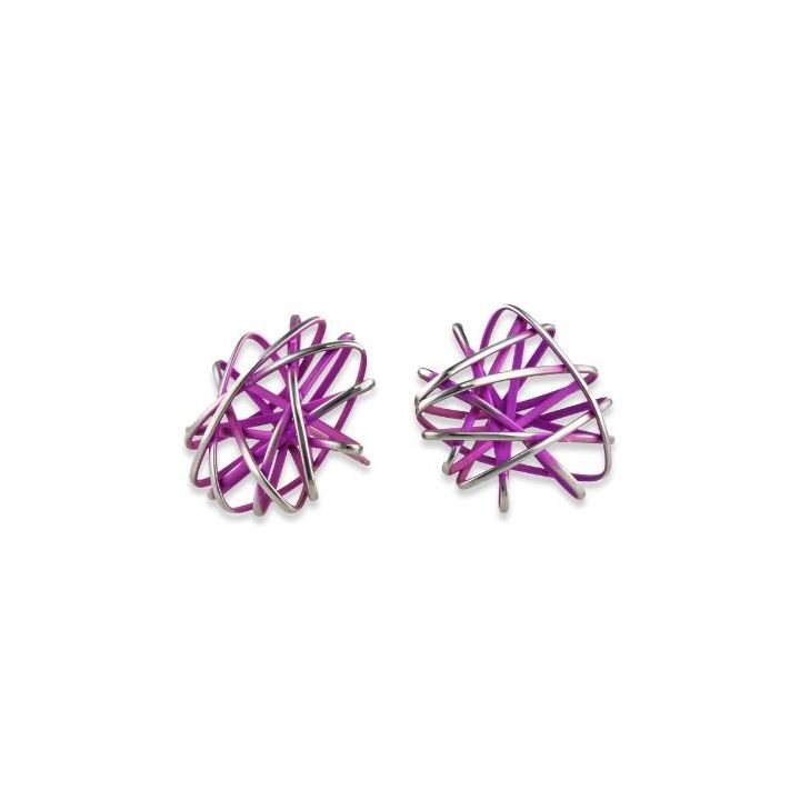 Ti2 Titanium Pink Chaos Cage Earrings
