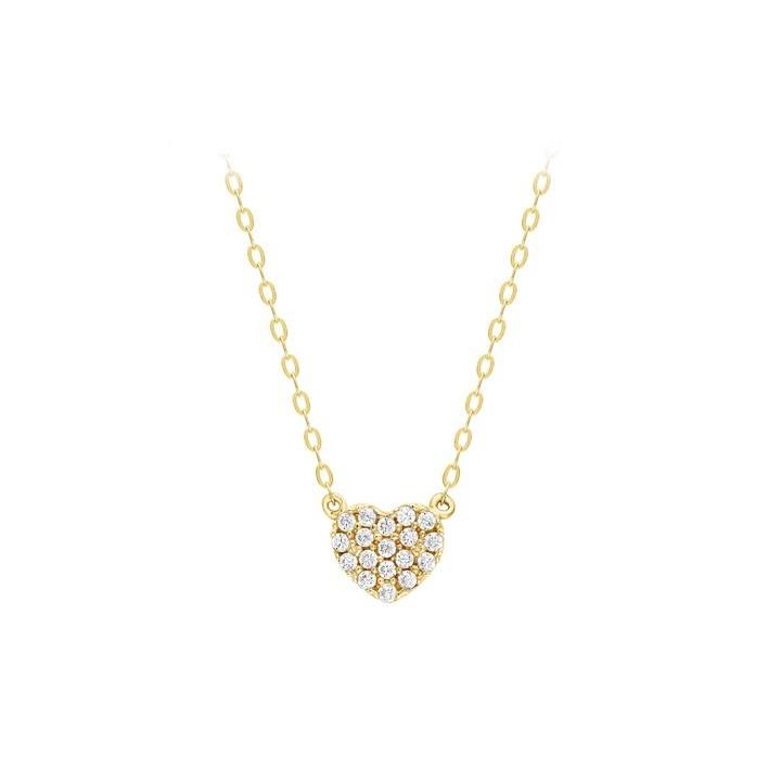 9ct Yellow Gold Cubic Zirconia Heart Necklace