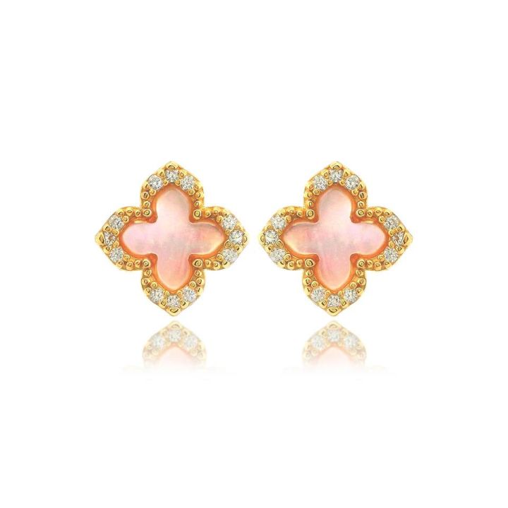 Georgini Gold Plated Fairwater Mother of Pearl Stud Earrings