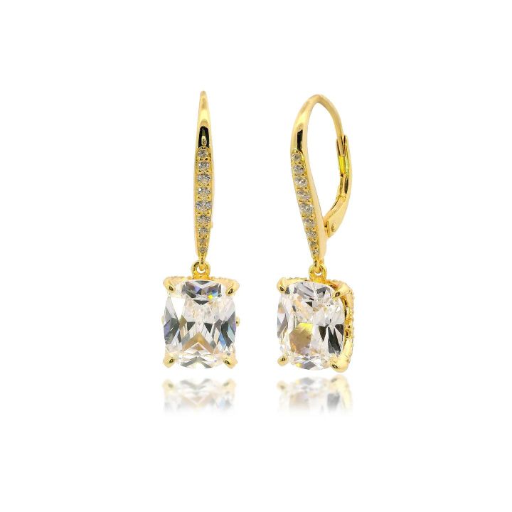 Georgini Elaine Cushion Cut Drop Earrings