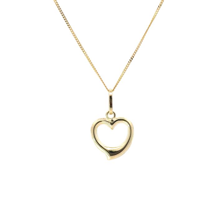 9ct Yellow Gold Open Heart Pendant