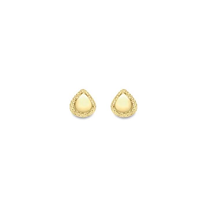 9ct Yellow Gold Beaded Surround Stud Earrings