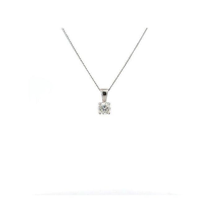 18ct White Gold 0.40ct Round Brilliant Cut Diamond Pendant