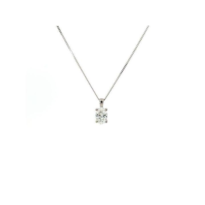 Platinum 0.76ct Oval Lab Grown Diamond Pendant