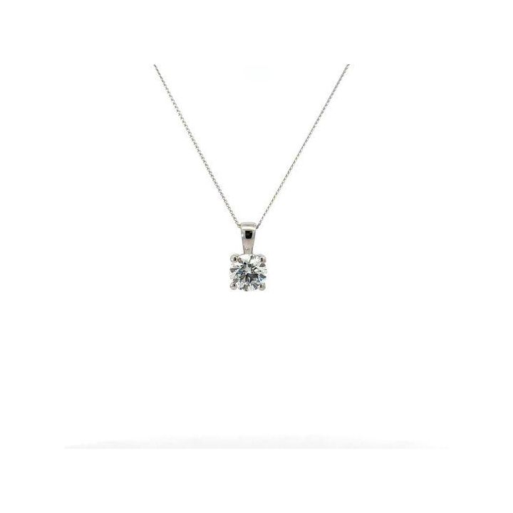 Platinum 1.00ct Round Lab Grown Diamond Pendant