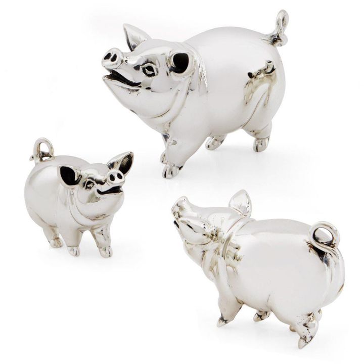 Saturno Silver Animals Polished Pig